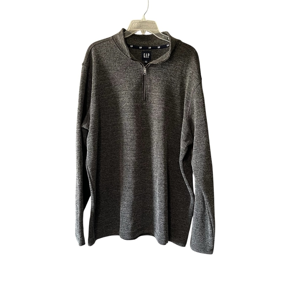 GAP Gray Quarter Zip Pullover Sweater XXL Men’s Mock Neck Casual Sweatshirt